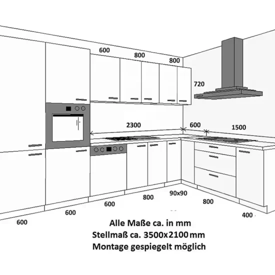 Eckküche STILO 350 x 210 cm – Moderner Landhausstil – Image 2