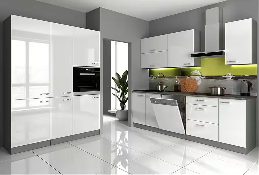 Küchenzeile Bianca I – 240 + 160 cm, zeitloses Design – Image 2