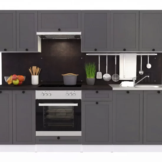 Küche Küchenzeile 240cm mit Elektrogeräten, Spülbecken und Arbeitsplatte – Image 3