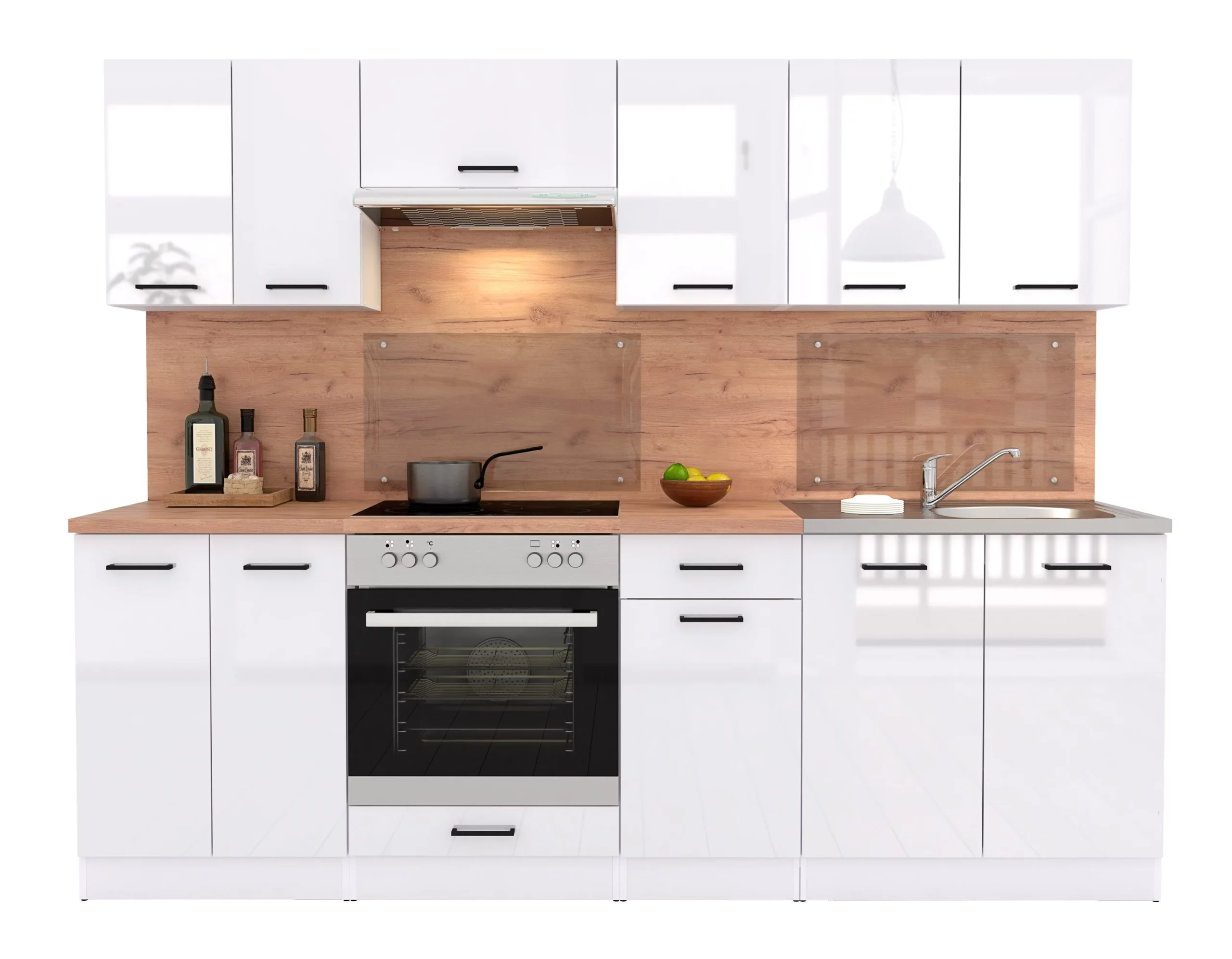 Küche Küchenzeile 240cm mit Elektrogeräten, Spülbecken und Arbeitsplatte – Image 2
