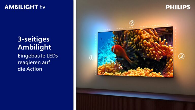 Fernseher Philips 65OLED760 – 65 Zoll OLED TV mit 3-seitigem Ambilight