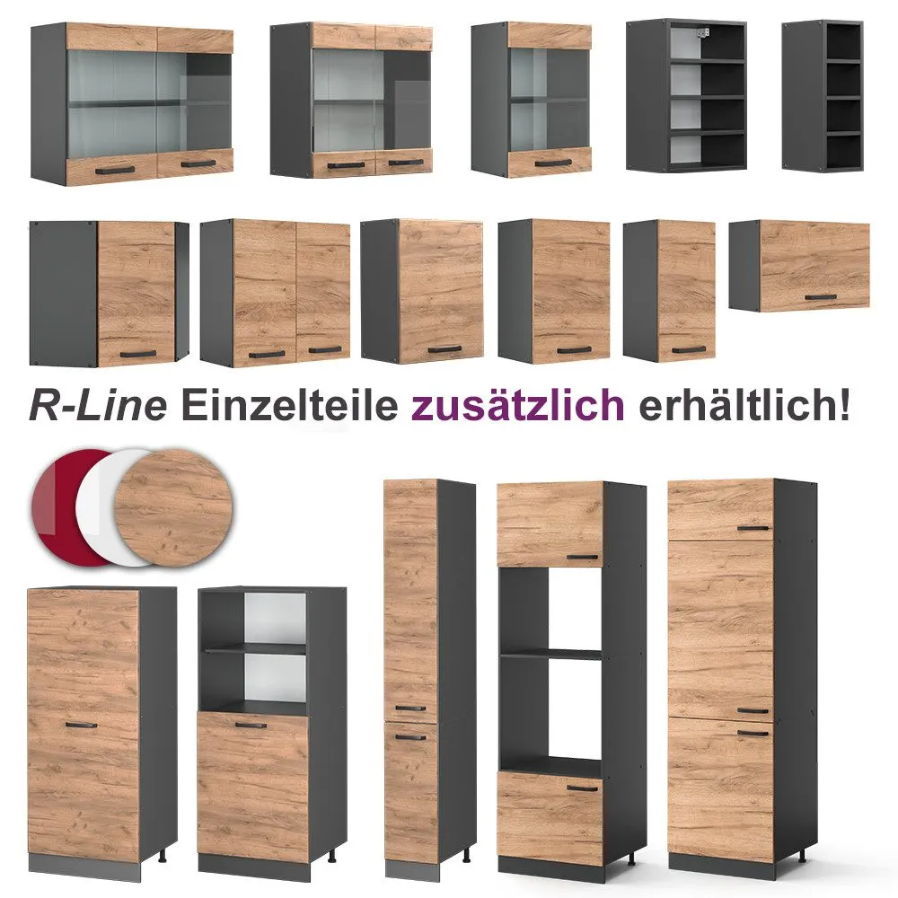 Winkelküche Rick, Anthrazit/Goldkraft Eiche, 267 x 167 cm, AP Schwarz – Image 6