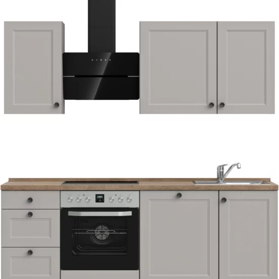 üchenzeile "Cascada II", NEU: individuell anpassbar mit gratis Profi-Beratung vormontiert, Breite 210 cm, Ausrichtung wählbar, wahlw. mit E-Geräten