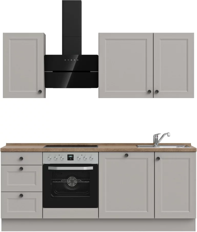 üchenzeile "Cascada II", NEU: individuell anpassbar mit gratis Profi-Beratung vormontiert, Breite 210 cm, Ausrichtung wählbar, wahlw. mit E-Geräten