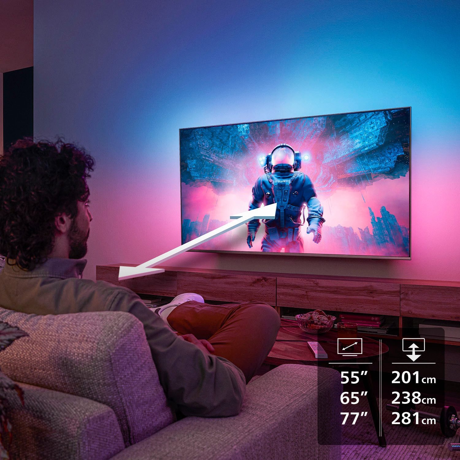 Fernseher Philips OLED910 – 4K OLED Smart TV mit 3-seitigem Ambilight – Image 3