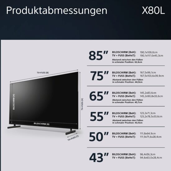 Sony KD-X85L 85 Zoll 4K Ultra HD Smart Google TV – mit Triluminos Pro, X1-Prozessor – Image 8