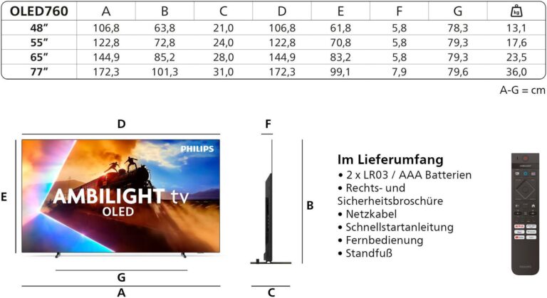 Fernseher Philips 77OLED760/12 – 77 Zoll 4K OLED Smart TV