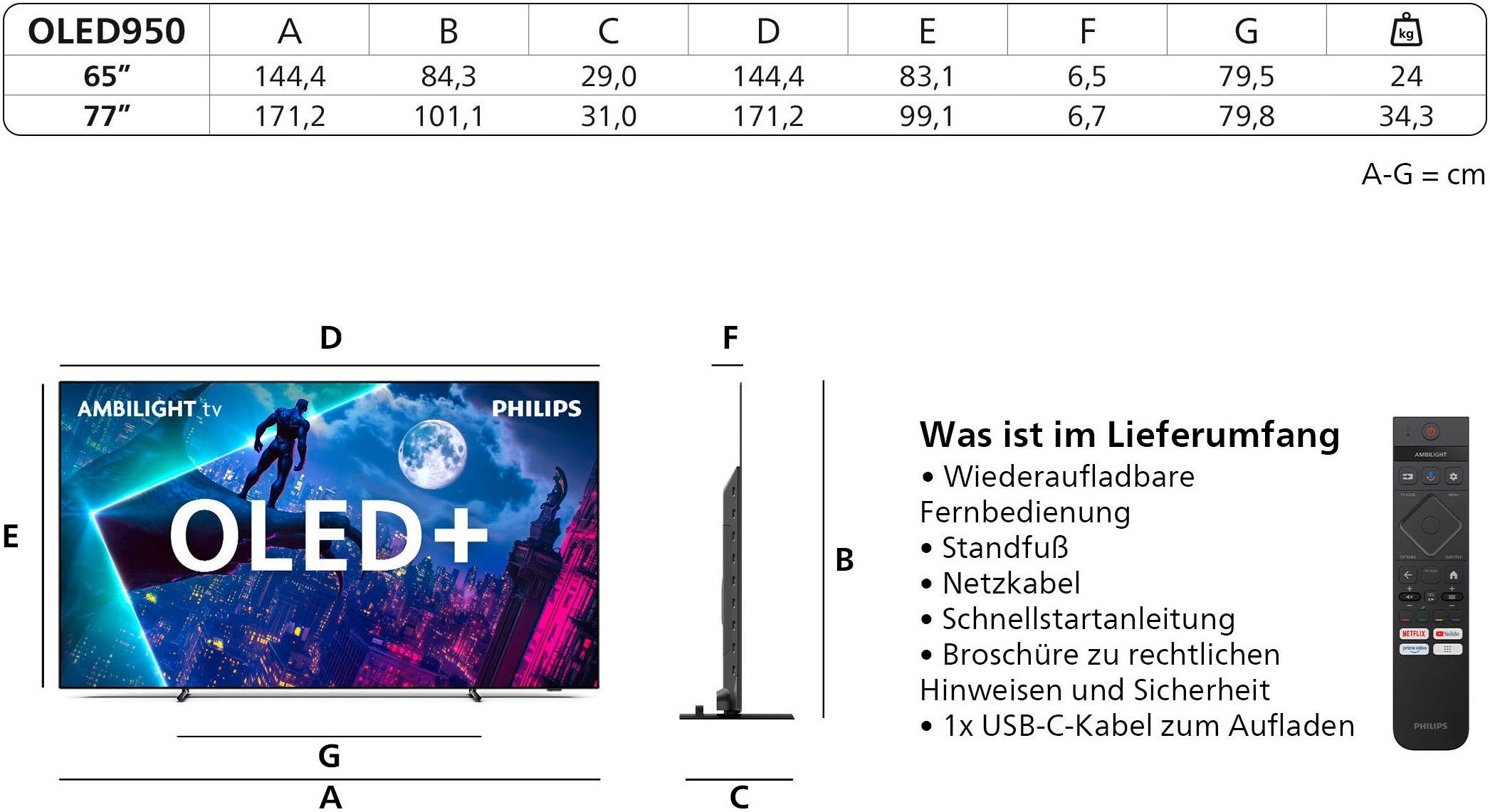 Fernseher Philips OLED950 – 4K OLED+ Smart TV mit 4-seitigem Ambilight – Image 2