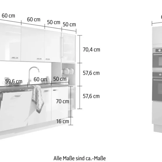 Küchenzeile KS-Cara mit Vollauszügen und Soft-Close-Funktion, Breite 480 cm – Image 5