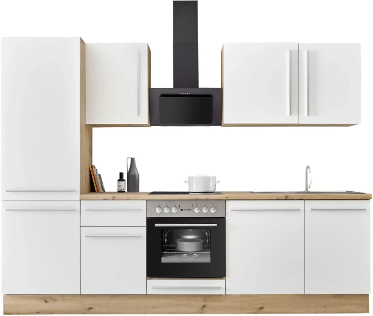 Küchenzeile KS-Florida mit 38mm starker Arbeitsplatte Breite 280 cm, wahlweise mit E-Geräten, Soft-Close-Funktion