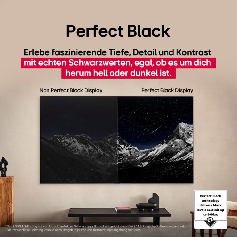 LG OLED AI TV 55 Zoll – Perfektes Schwarz