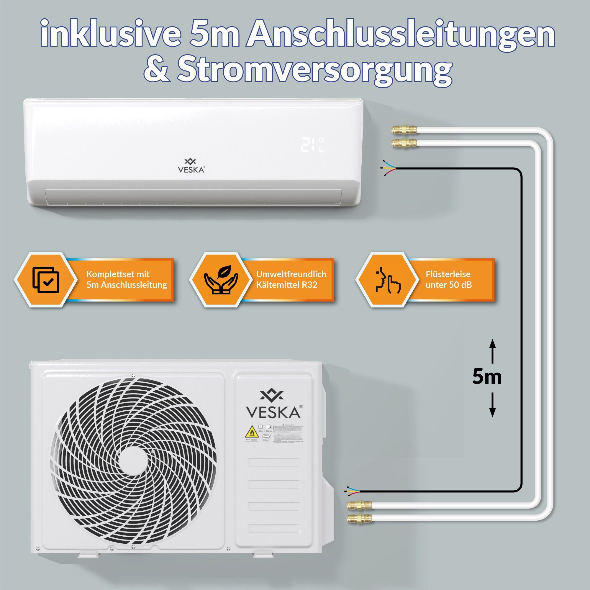 Split-Klimaanlage VESKA® VSK33-12000BTU – Intelligente Klimatisierung – Image 7