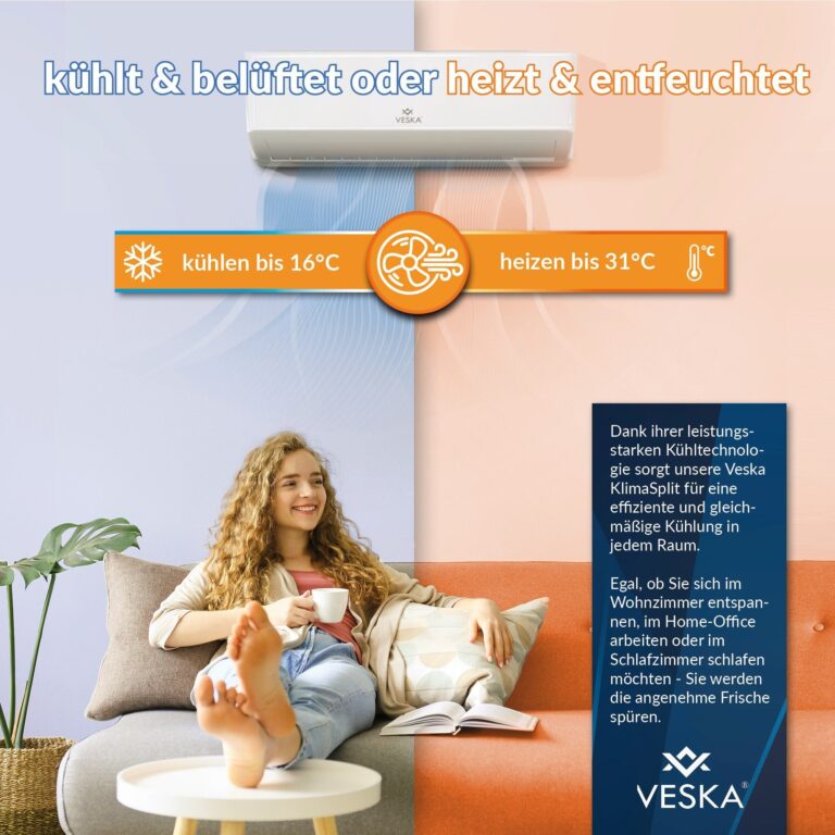 Split-Klimaanlage VESKA® VSK33-12000BTU – Intelligente Klimatisierung