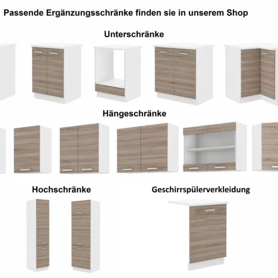 Küchenzeile Dave 240 cm Küchenblock Einbauküche – Image 2