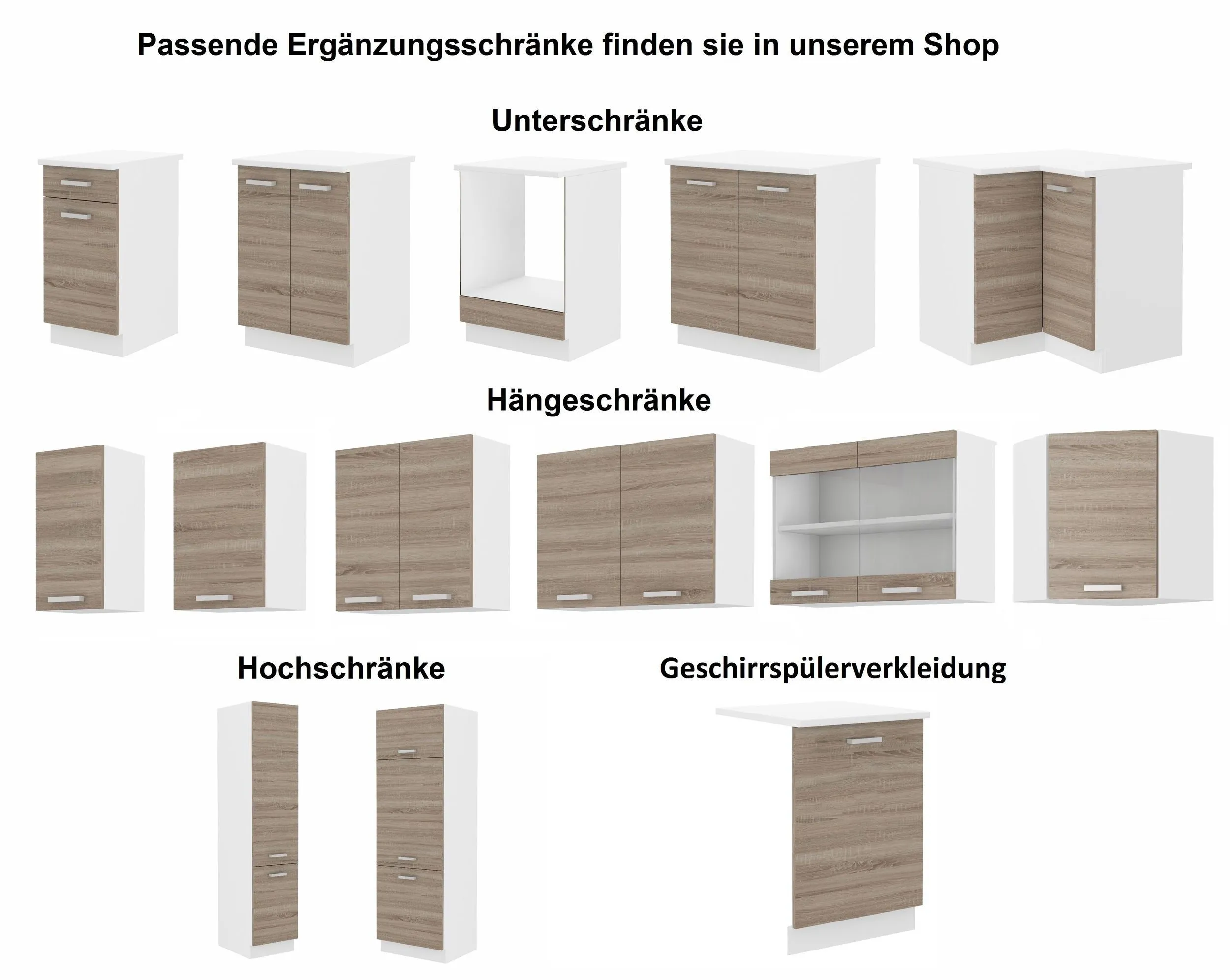 Küchenzeile Dave 240 cm Küchenblock Einbauküche – Image 2