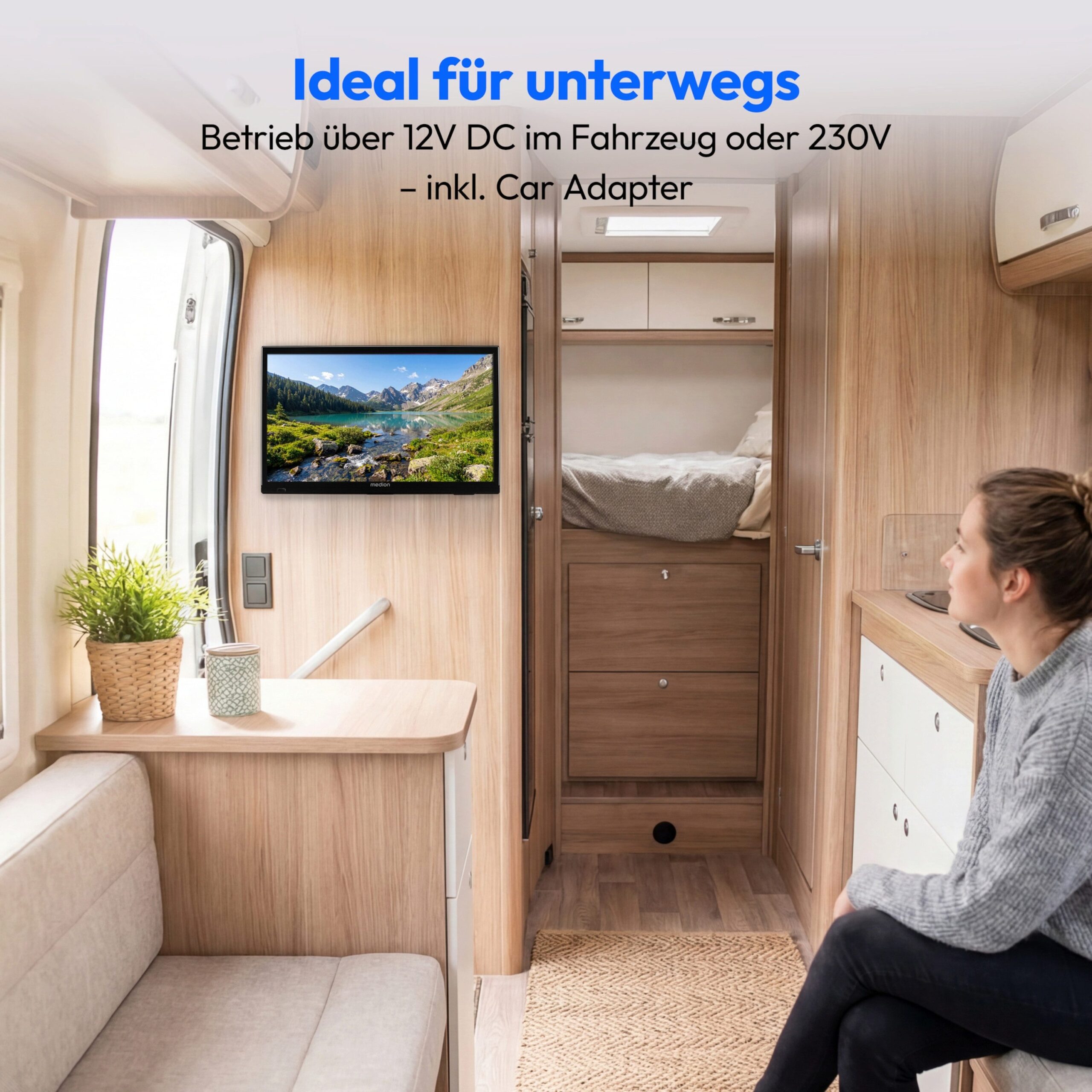 MEDION LIFE E8192500 MD819000 – 19 Zoll HD Fernseher mit Car-Adapter, – Image 3