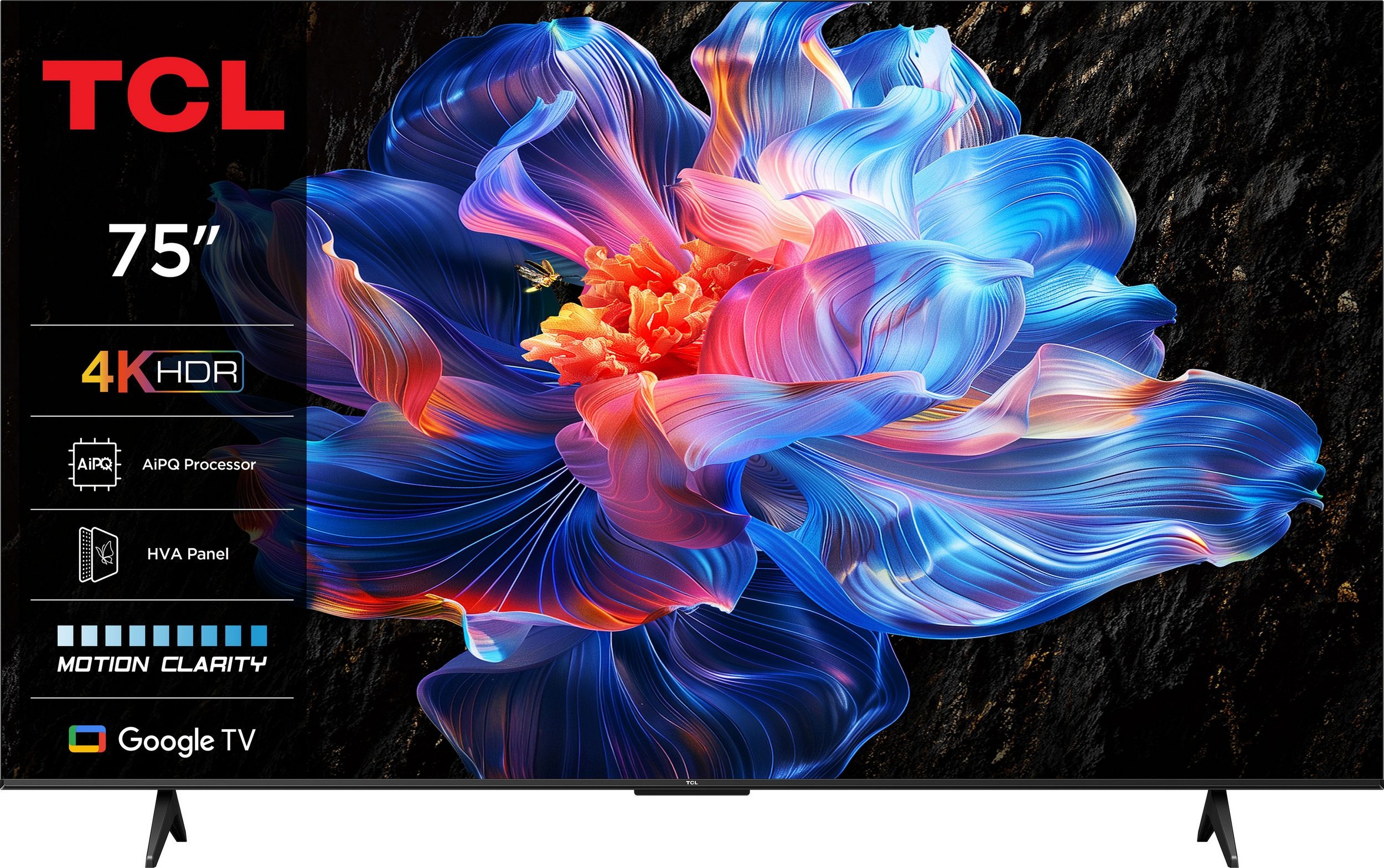 TCL 75V6CXB 75 Zoll – 4K Ultra HD Direct LED Smart Google TV mit HVA-Panel, HDR10 – Image 1