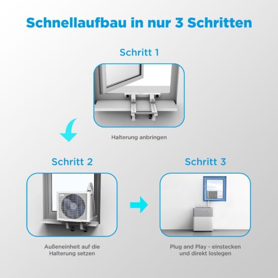Split-Klimaanlage Midea PortaSplit Cool 8000 BTU – Flexible Plug-and-Play Kühlung ohne Montage – Image 3