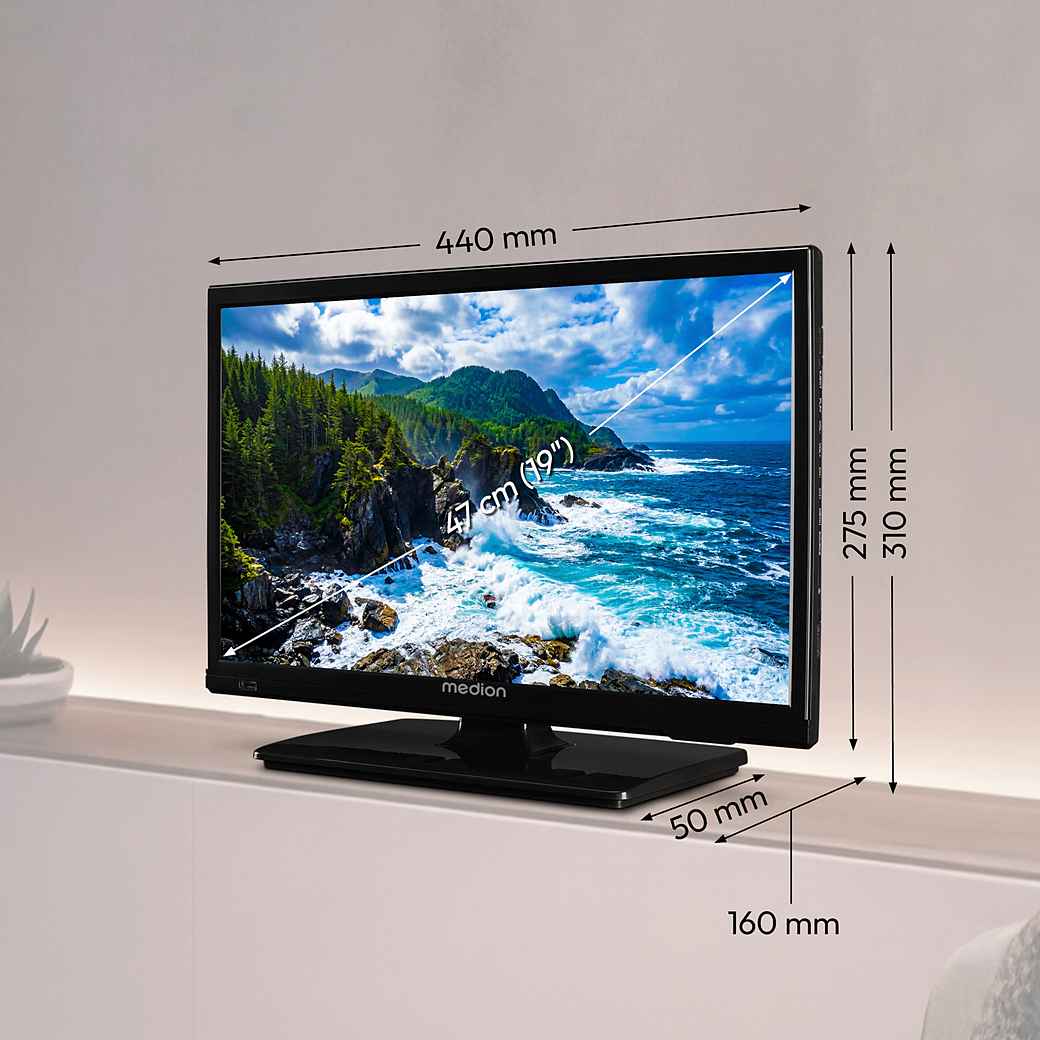 MEDION LIFE E8192500 MD819000 – 19 Zoll HD Fernseher mit Car-Adapter, – Image 1