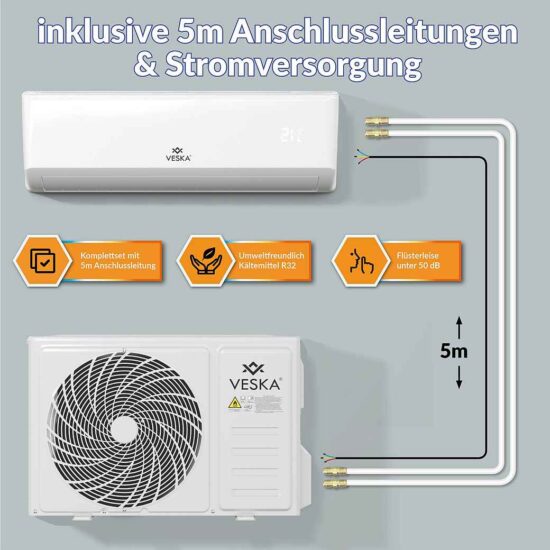 Split-Klimaanlage VESKA® VSK33-12000BTU – Intelligente Klimatisierung – Image 2