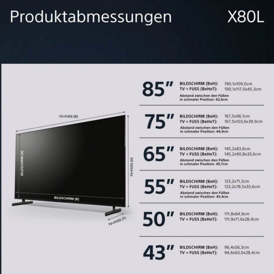 Sony KD-X85L 85 Zoll 4K Ultra HD Smart Google TV – mit Triluminos Pro, X1-Prozessor – Image 2