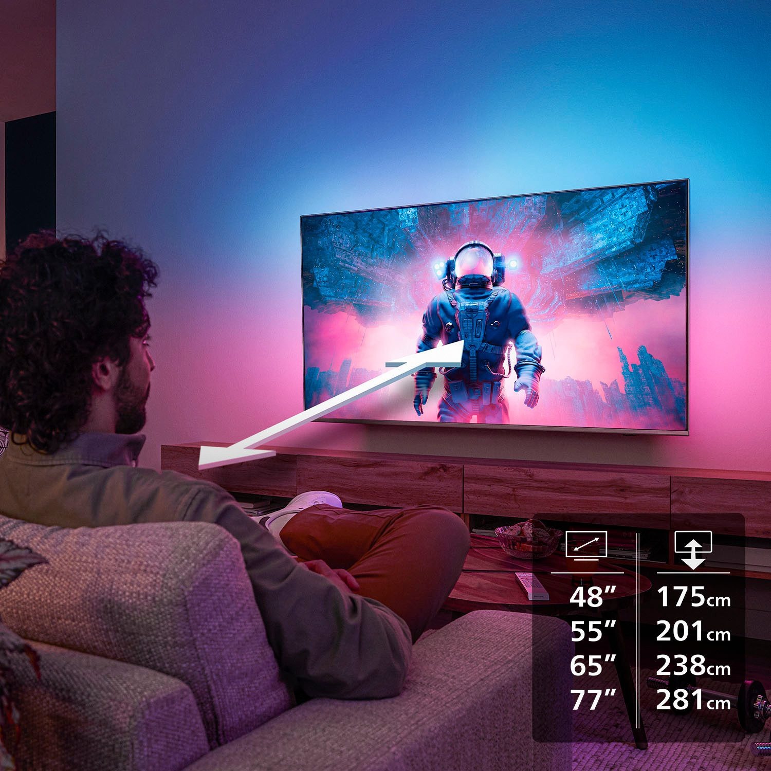 Fernseher Philips 65OLED760 – 65 Zoll OLED TV mit 3-seitigem Ambilight – Image 3