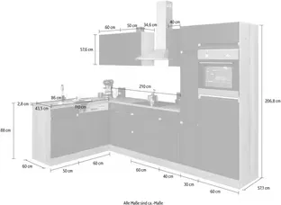 Eckküche „Roth" von OPTIFIT – Griffloses Design – Image 4