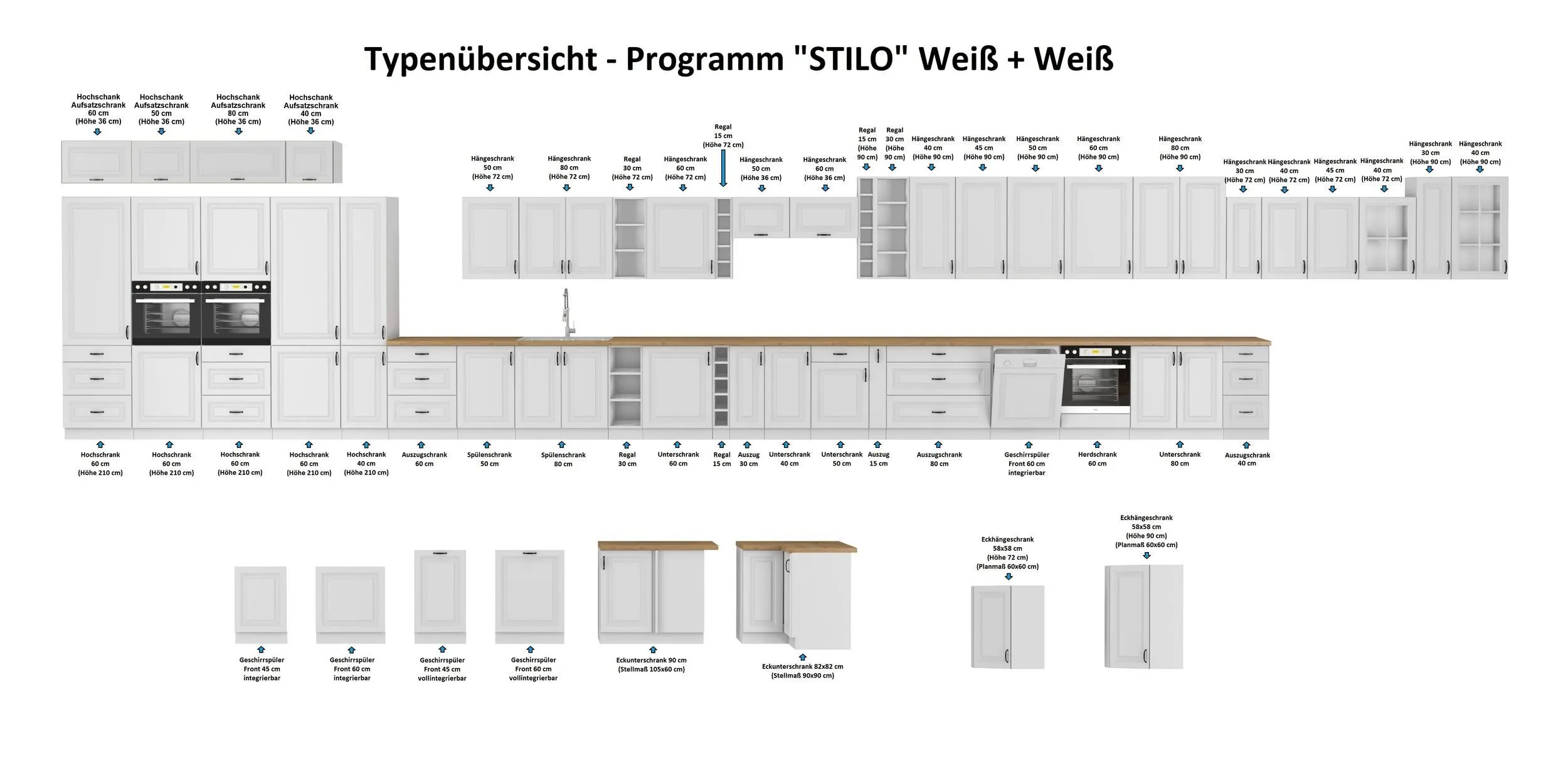 Küchenzeile STILO White 250 cm – moderner Landhausstil – Image 2