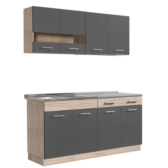 Küchenzeile 160 cm Grau Eiche – Image 2