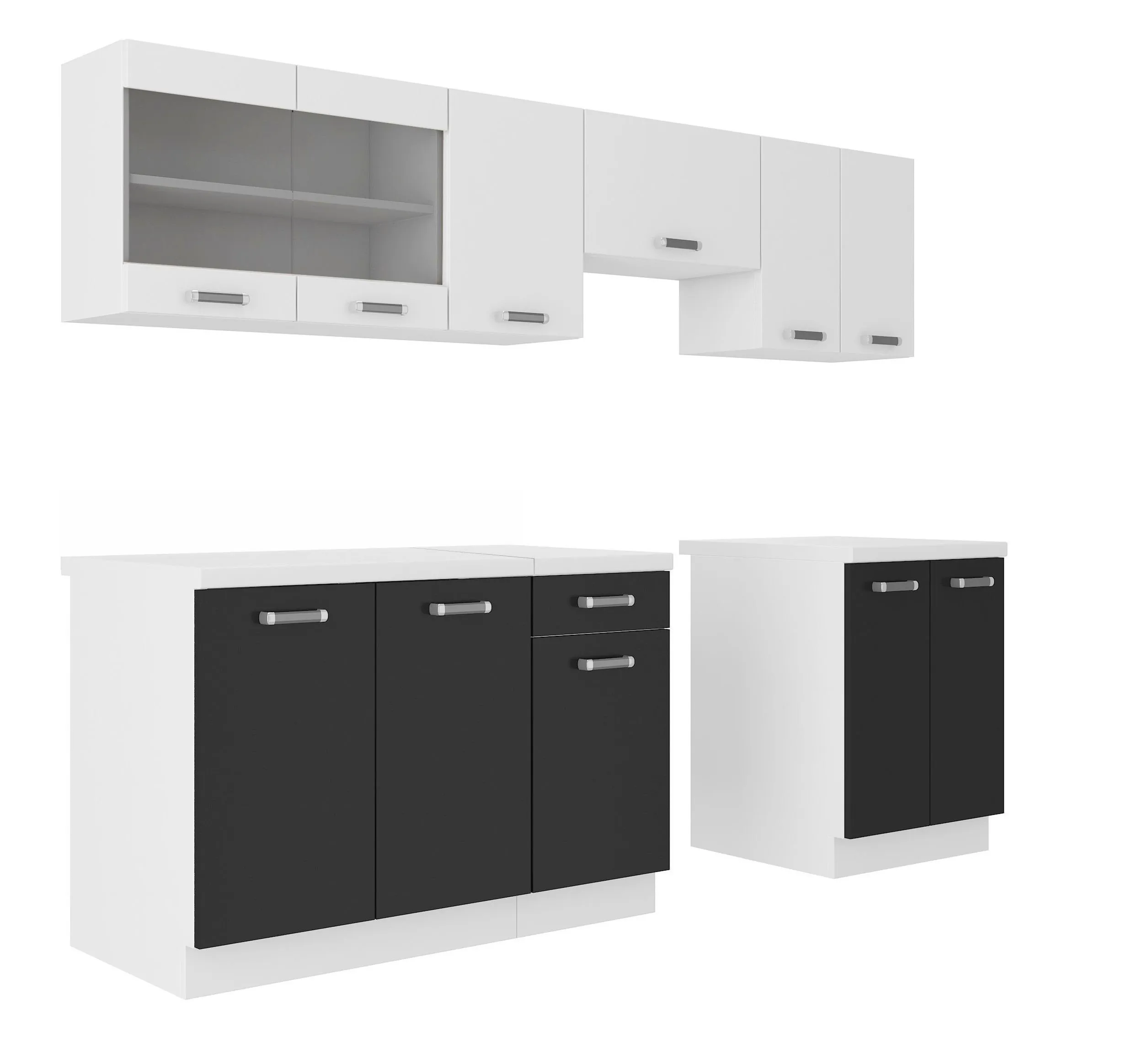 Küchenzeile Omega 240 cm – elegantes Schwarz-Weiß-Design – Image 2
