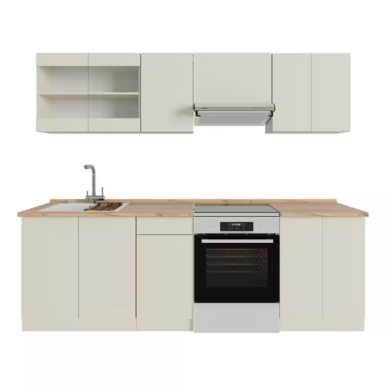 Vicco Küchenzeile Raul, Goldkraft Eiche/Anthrazit/Anthrazit, 240 cm J-Shape – Image 9