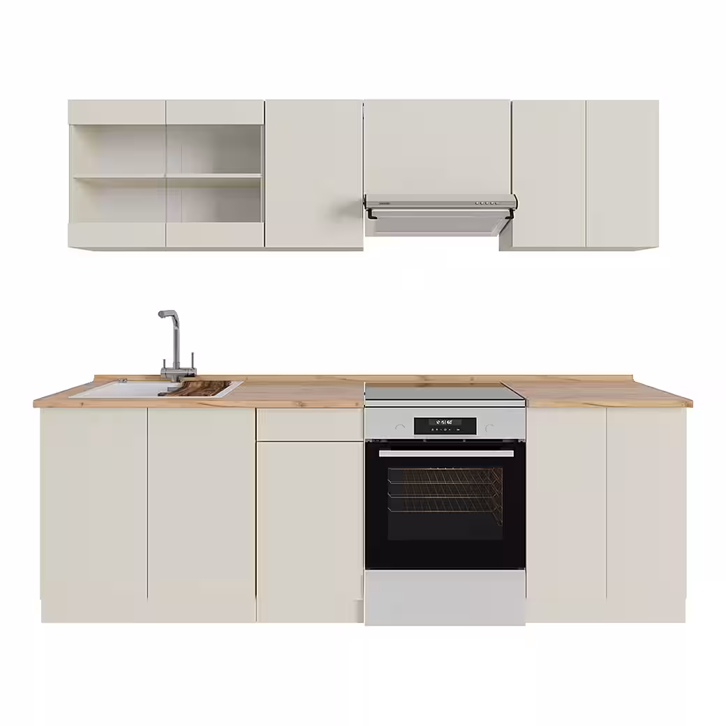Vicco Küchenzeile Raul, Goldkraft Eiche/Anthrazit/Anthrazit, 240 cm J-Shape – Image 9