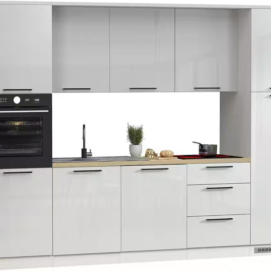 KOCHSTATION Küchenzeile KS-Luna, Einbauküche, Zeilenküche, Küchenblock, Breite 300 cm, wahlweise mit Hanseatic-E-Geräten, APL 35mm stark – Image 10