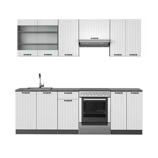 Vicco Küchenzeile Fame-Line, Bordeaux Hochglanz/Anthrazit/Anthrazit – Image 2