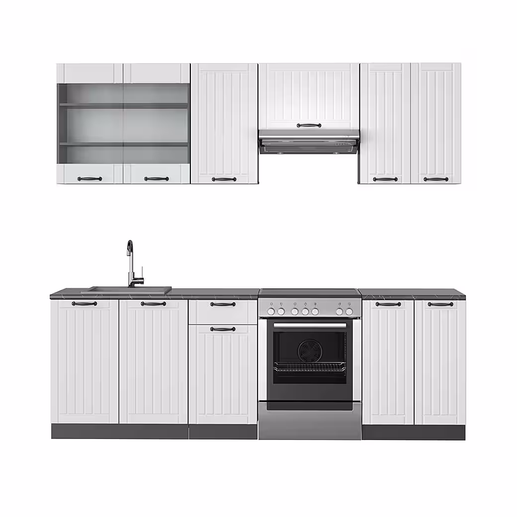Vicco Küchenzeile Fame-Line, Bordeaux Hochglanz/Anthrazit/Anthrazit – Image 2