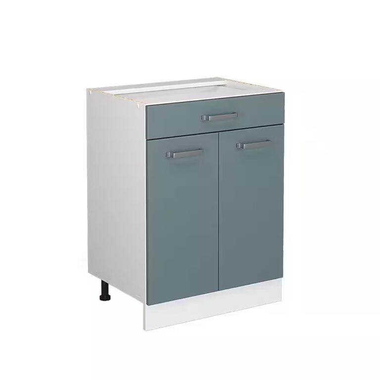 Vicco Unterschrank R-Line, Blau-Grau/Weiß, 60 cm mit Schublade, ohne Arbeitsplatte (1-St)