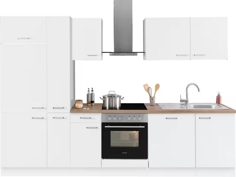 OPTIFIT Küchenzeile Iver Breite 300 cm, mit Hanseatic E-Geräten, inkl. Kühlschrank