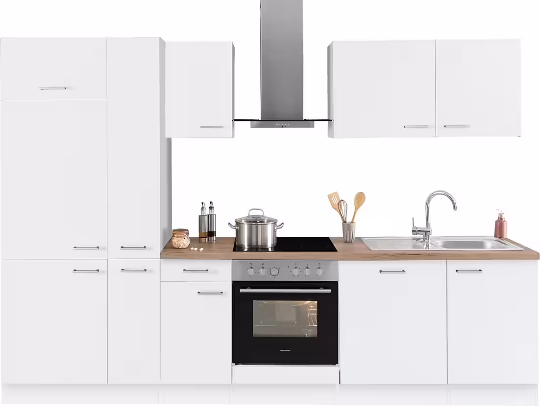 OPTIFIT Küchenzeile Iver Breite 300 cm, mit Hanseatic E-Geräten, inkl. Kühlschrank – Image 9