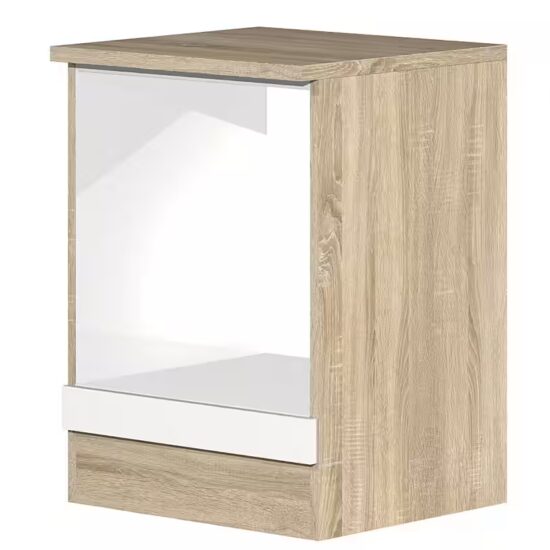 Flex-Well Herdumbauschrank Herdumbauschrank - 60 cm breit - Weiß Sonoma Eiche – Salerno – Image 2