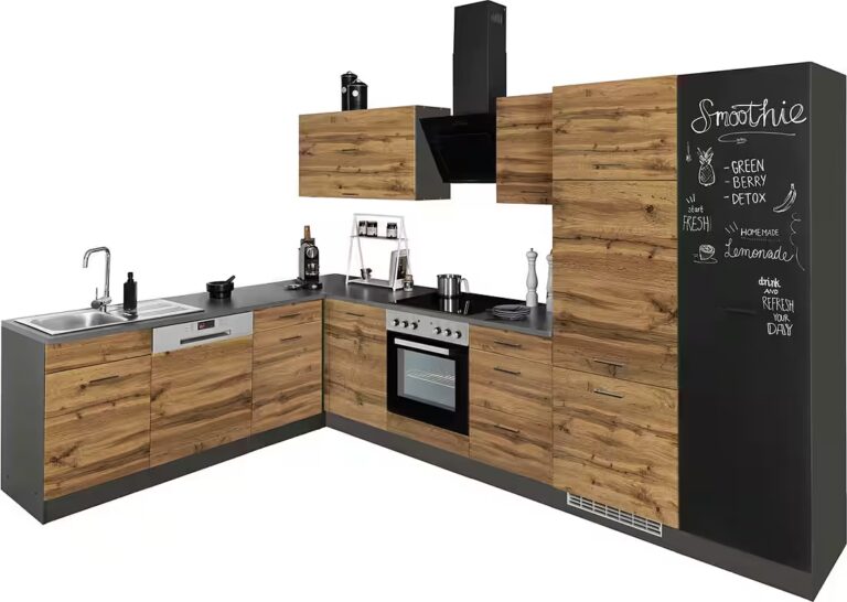 KOCHSTATION Winkelküche KS-Trier, ohne E-Geräte, Stellbreite 220/330 cm