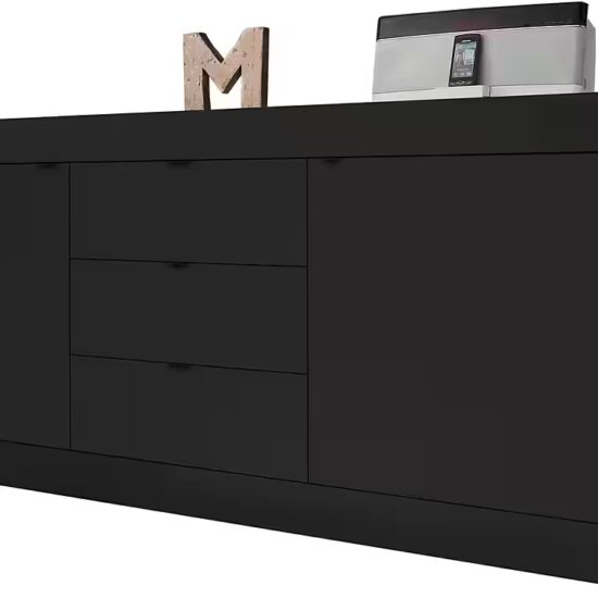 Home affaire Sideboard Basic Breite 210 cm, Kommode 2 Türen, 3 Schubkästen, Anrichte, Metallgriff, moderne Rahmenoptik, viel Stauraum, Farbauswahl – Image 3