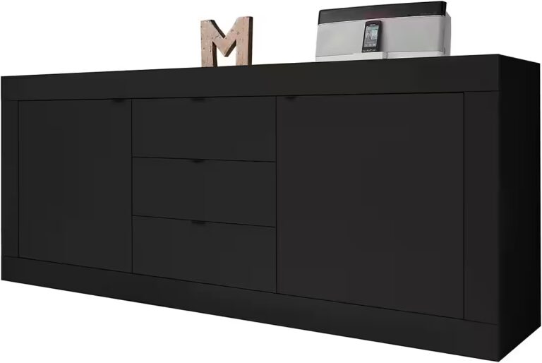 Home affaire Sideboard Basic Breite 210 cm, Kommode 2 Türen, 3 Schubkästen, Anrichte, Metallgriff, moderne Rahmenoptik, viel Stauraum, Farbauswahl
