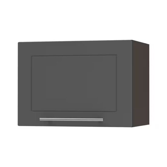 Feldmann-Wohnen Klapphängeschrank Kvantum (W4B/50, 1 Klappe mit Gasdruckdämpfer, innen 1 Fach, 1-St., moderne Matt-Optik, dekorative Fräsungen, B/T/H 50x32,5x36cm) Grau / Weiß Matt – Image 3