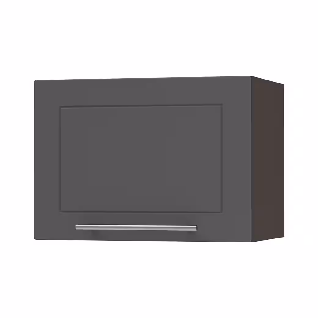 Feldmann-Wohnen Klapphängeschrank Kvantum (W4B/50, 1 Klappe mit Gasdruckdämpfer, innen 1 Fach, 1-St., moderne Matt-Optik, dekorative Fräsungen, B/T/H 50x32,5x36cm) Grau / Weiß Matt – Image 3
