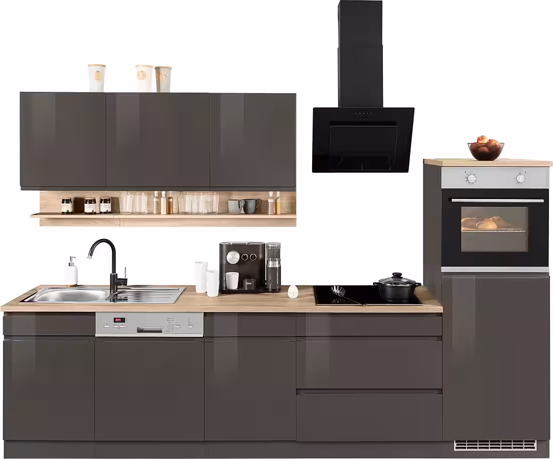 KOCHSTATION Küchenzeile KS-Virginia,neu in verbesserter Ausführung, Breite 300 cm, Soft-Close, wahlweise mit E-Geräten – Image 6