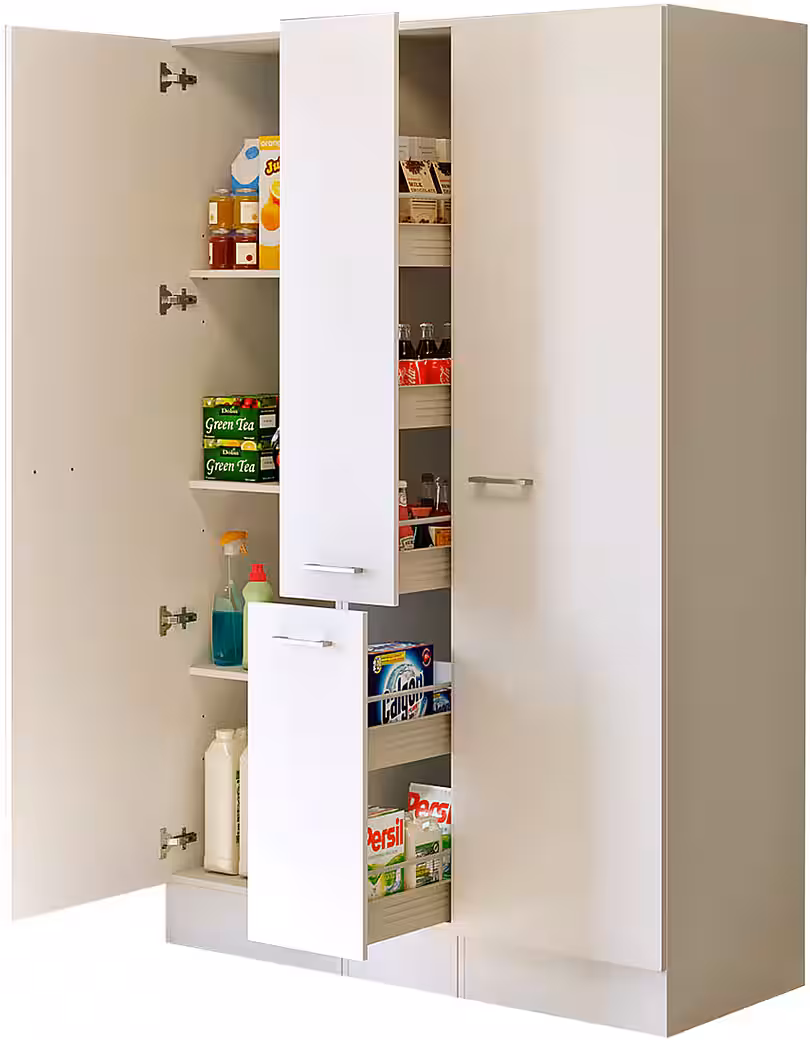Flex-Well Mehrzweckschrank-Set LUCCA, 3-teilig, Hauswirtschaftsraum oder Küche..., Breite 130 cm, (Komplett-Set, 3-St., bestehend aus: 2 Vorratsschränken und 1 Auszugsschrank), Kombination aus 2 Vorratsschränken und 1 Auszugsschrank – Image 2