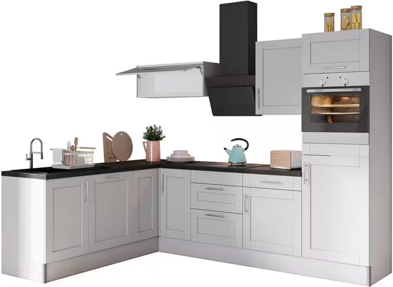KOCHSTATION Küche KS-Ahus, 200 x 270 cm breit, wahlweise mit E-Geräten, Soft Close Funktion