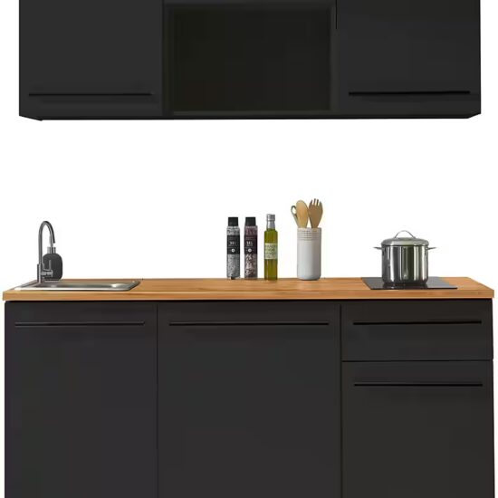 BASIC by Balculina Pantryküche Jazz Singleküche, Breite 160 cm, wahlweise mit E-Geräten und Mikrowelle – Image 9
