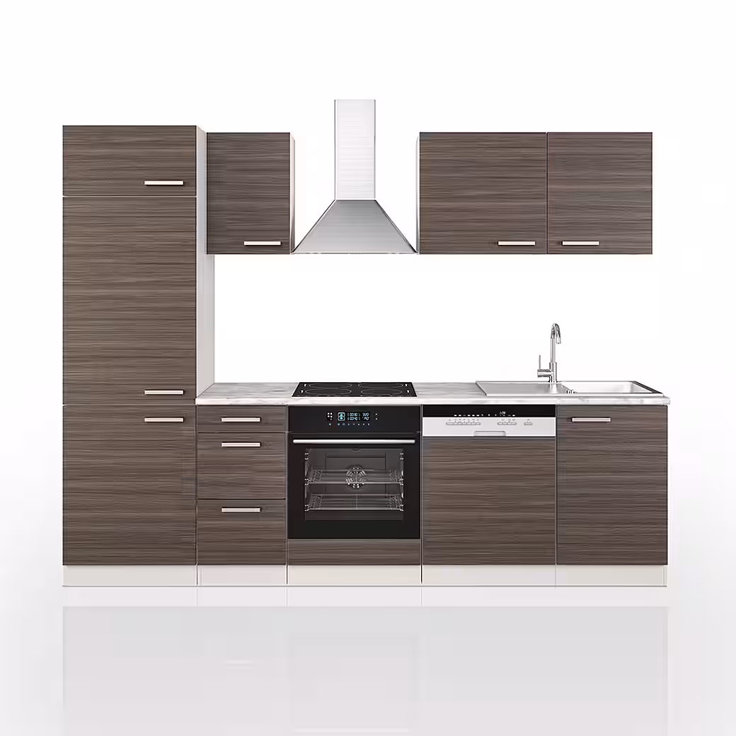 Vicco Küchenzeile Optima, Anthrazit Hochglanz/Weiß, 270 cm ohne Arbeitsplatte – Image 3