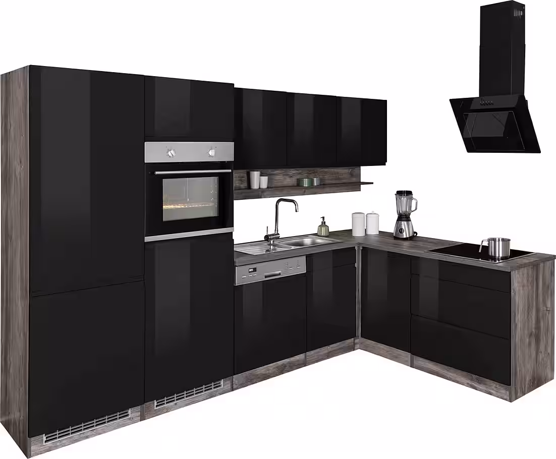 KOCHSTATION Winkelküche KS-Virginia,neu in verbesserter Ausführung, Stellbreite 290/190 cm cm, Soft-Close, wahlweise mit Induktion – Image 2